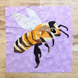 Honeybee FPP--Paper Piecing Quilt Block Pattern