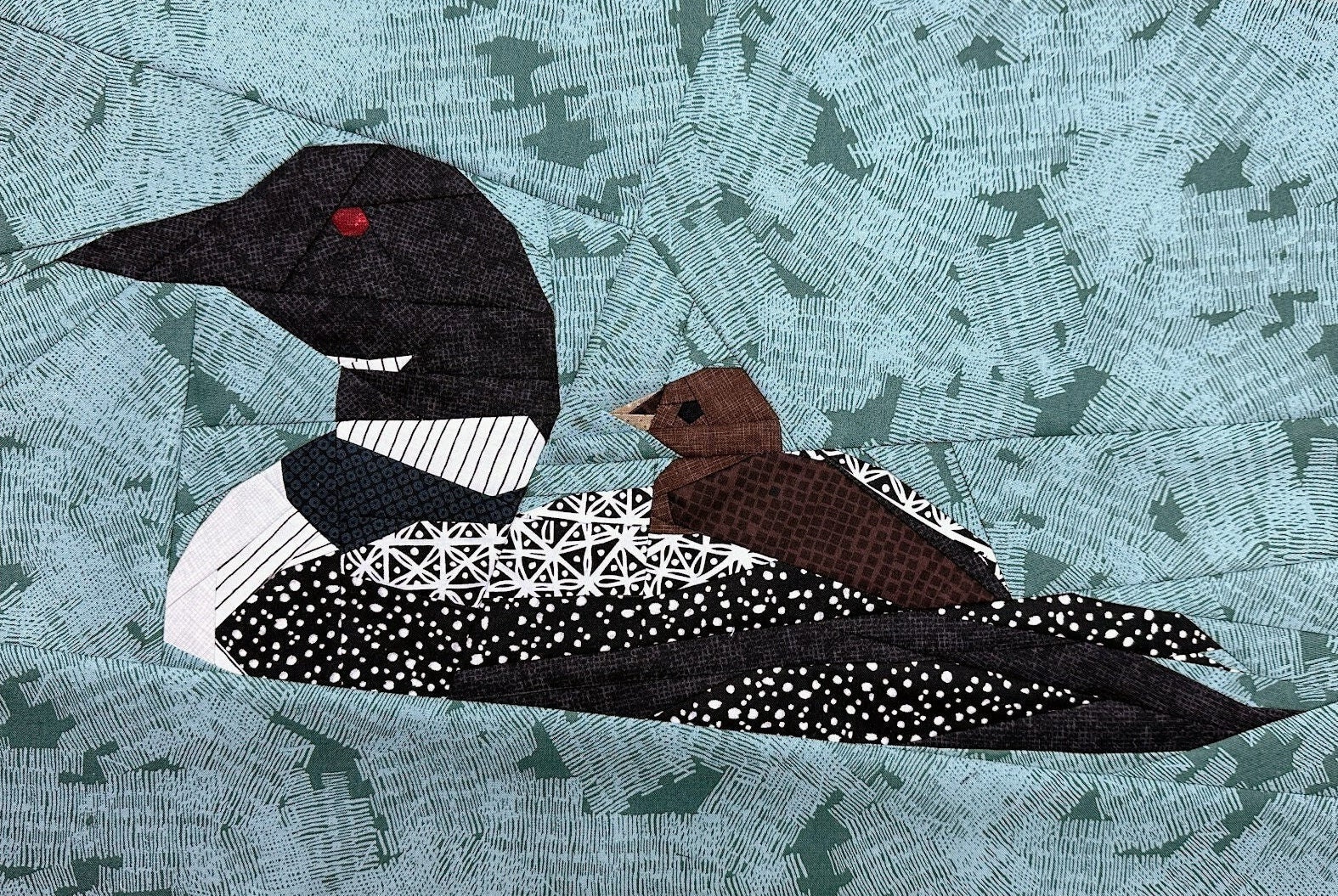 Loon Pattern Paper Common Loon With Baby Fpp--woodland and Riverside Animals Series--paper ...
