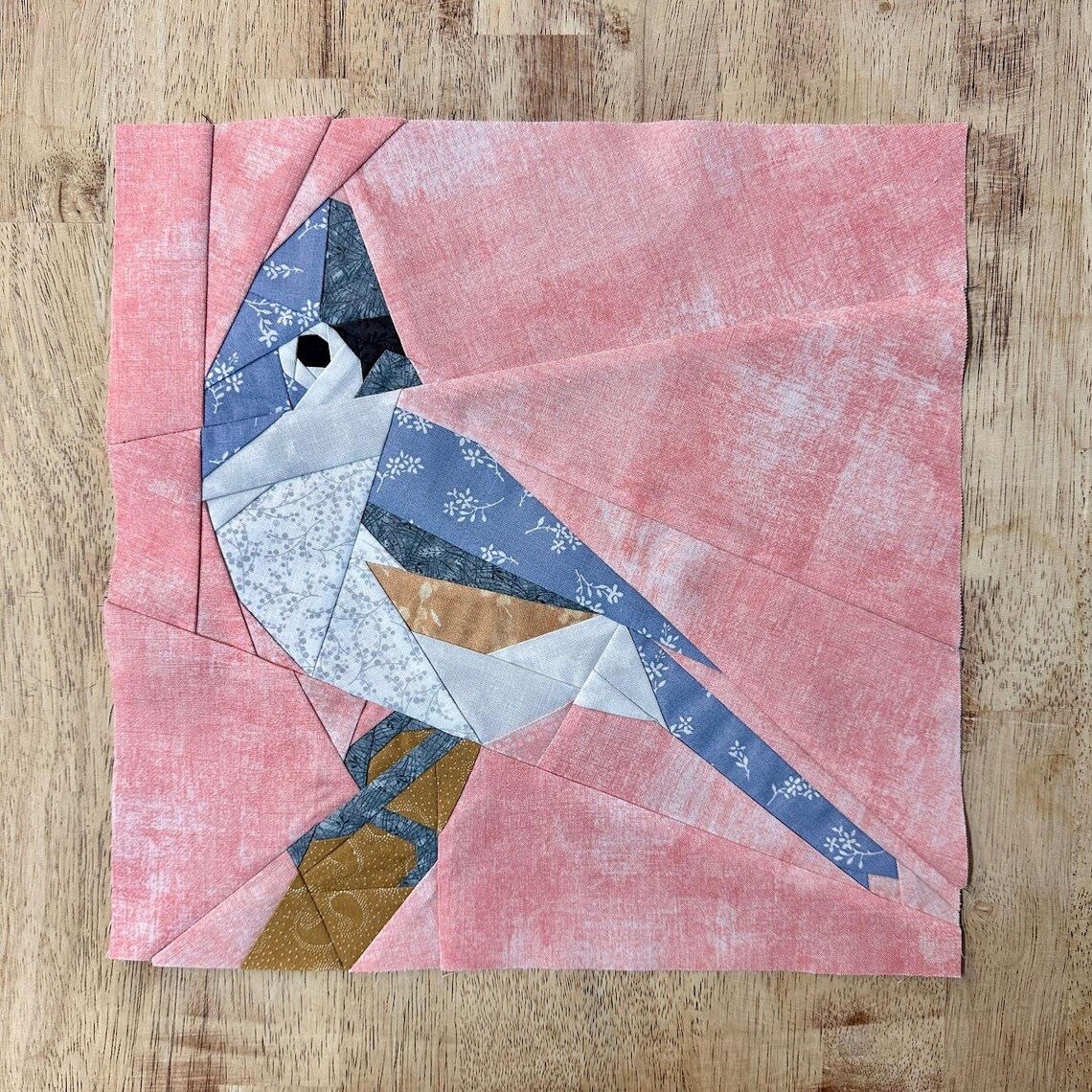 Tufted Titmouse Fpp--backyard Birds Series--paper Piecing Quilt Block ...