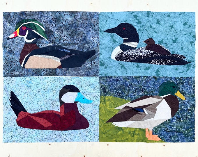 Loon Pattern Paper Loon on the Lake Paper Pieced Block Pattern in PDF - Etsy Canada