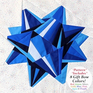 Cadeaustrik FPP-patroon - inclusief 8 kleurvariaties - Paper Piecing-quiltblok