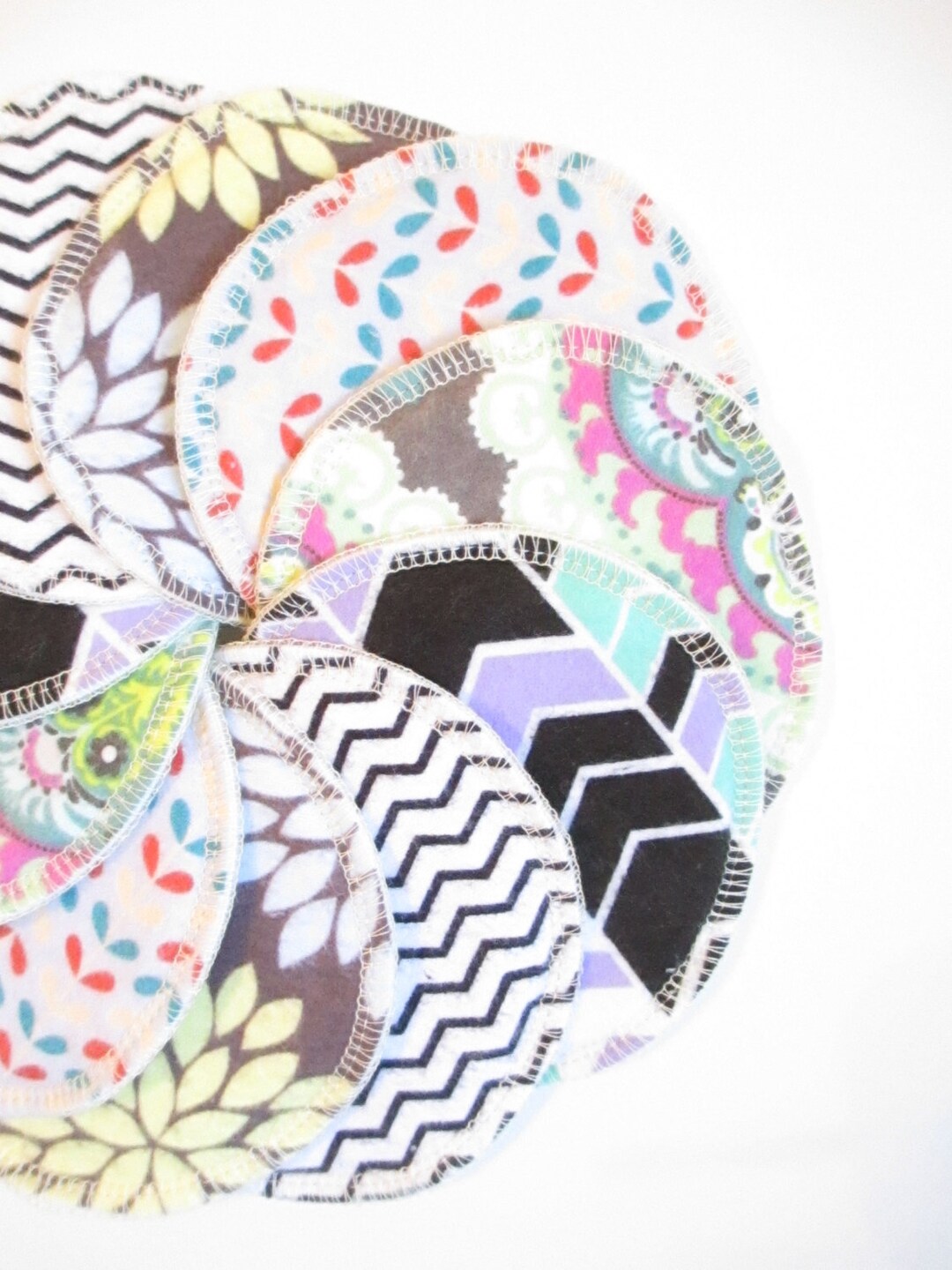 Cloth Nursing Pads5 Pairsmodern Print Mixfleece/zorbii/flannelready to