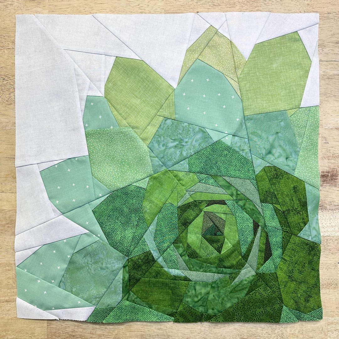 Hen and Chicks Succulent FPP Pattern--paper Piecing Quilt Block - Etsy