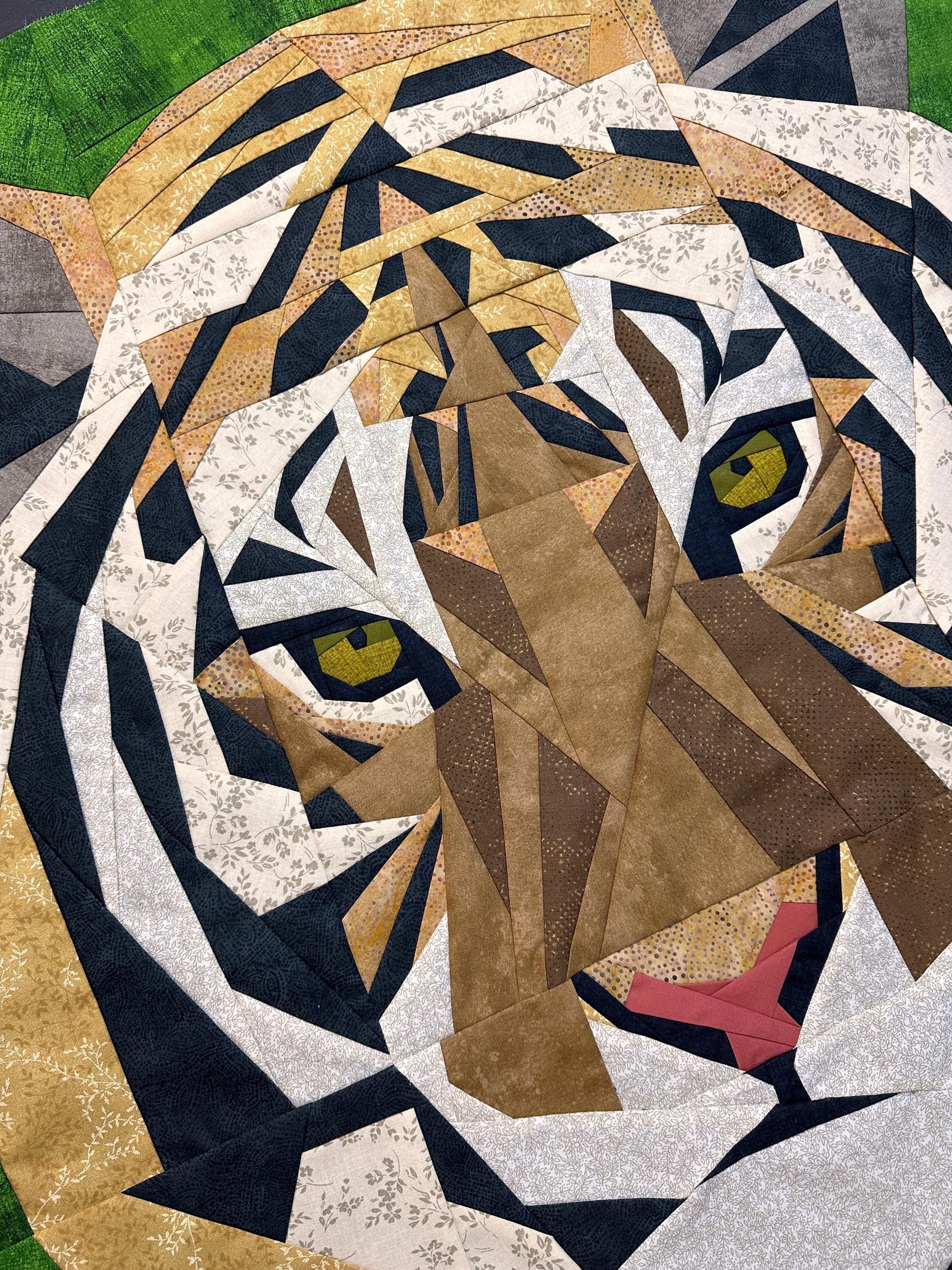 Tiger Fpp--big Cat Fpp--paper Piecing Quilt Block Pattern - Etsy
