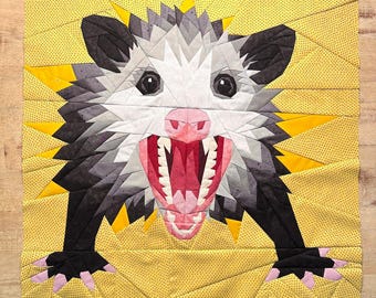 Shocked Opossum FPP--Paper Piecing Quilt Block Pattern
