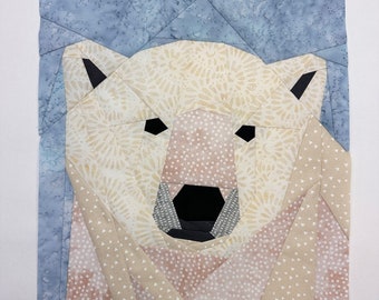 Polar Bear FPP--The Bear Series--Paper Piecing Quilt Block Pattern