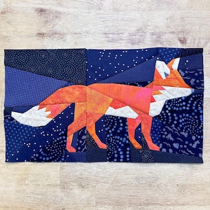 Little Fox FPP--Paper Piecing Quilt Block Pattern