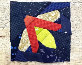 Simple Lightning Bug FPP--Firefly FPP--2 Sizes included--Paper Piecing Quilt Block Pattern