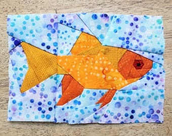 Goldfish FPP--Paper Piecing Quilt Block Pattern