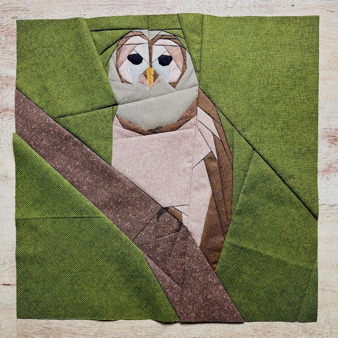 Barred Owl Fpp--woodland and Riverside Animals Series--paper Piecing ...