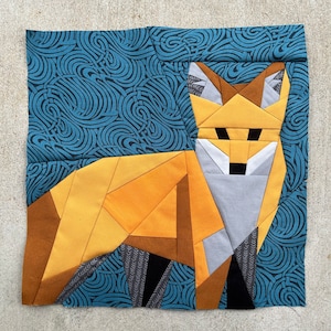 Fox FPP--Serie animali del bosco e del fiume--Modello blocco quilt in carta