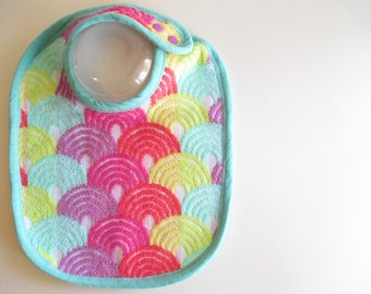 EcoBib--Adjustable Snap Closure--Modern Solid Rainbows--Ready to Ship