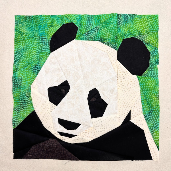 Panda Bear FPP--The Bear Series--Paper Piecing Quilt Block Pattern