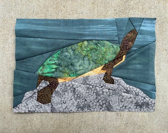 Turtle FPP--Woodland and Riverside Animals Series--Paper Piecing Quilt Block Pattern