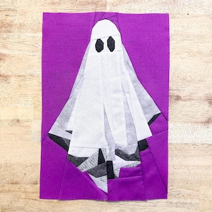 Ghost FPP Pattern--Halloween FPP--Paper Piecing Quilt Block