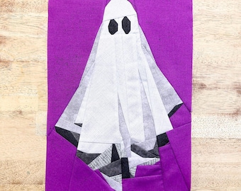 Ghost FPP Pattern--Halloween FPP--Paper Piecing Quilt Block