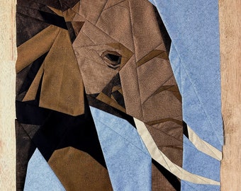 Elephant FPP--Animals of Strength--Paper Piecing Quilt Block Pattern