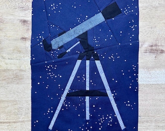 Telescope FPP Pattern--Stargazing--Paper Piecing Quilt Block