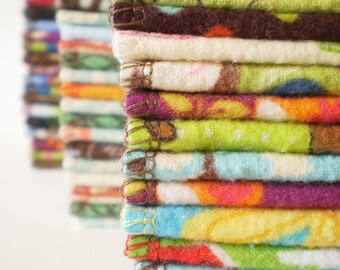 Reusable Cloth Wipes Pack of 16--My RANDOM Selection--Regular--2 Ply Flannel--Ready to Ship