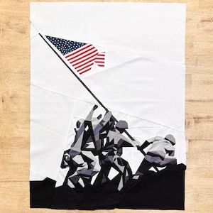 Iwo Jima Flag Raising FPP--World War II--Paper Piecing Quilt Block Pattern