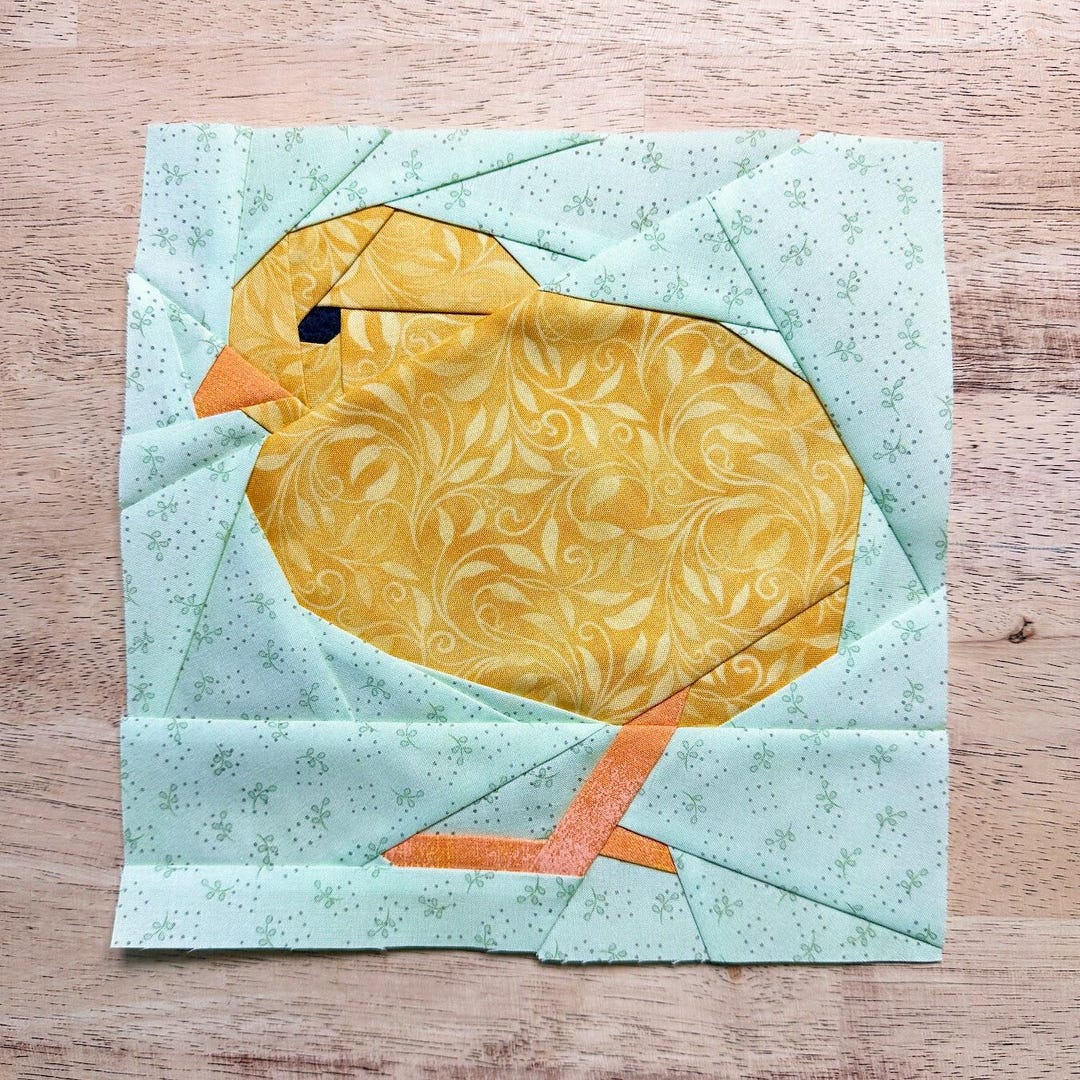 Yellow Chick FPP Pattern--paper Piecing Quilt Block - Etsy