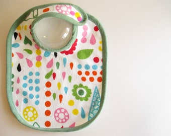 EcoBib--Adjustable Snap Closure--Modern Color Drops on White--Ready to Ship