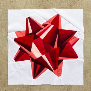 Gift Bow FPP Pattern--Paper Piecing Quilt Block