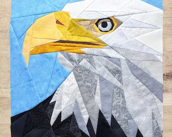 Bald Eagle Portrait FPP--Animals of Strength--North America--Paper Piecing Quilt Block Pattern