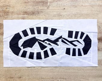 Hiking Boot Mountain Range FPP Pattern--Paper Piecing Quilt Block