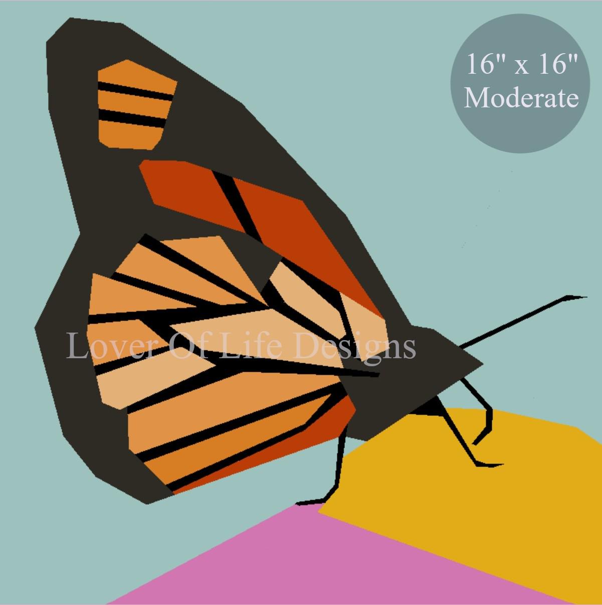 Monarch Butterfly Fpp--paper Piecing Quilt Block Pattern - Etsy
