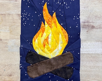 Campfire FPP Pattern--Includes 3 Sizes--Paper Piecing Quilt Block