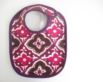 EcoBib--Adjustable Snap Closure--Modern Dots on Navy--Ready to Ship