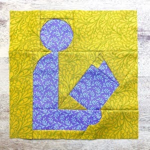 Public Library Sign FPP Pattern--Paper Piecing Quilt Block