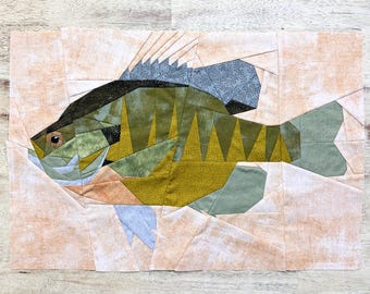 Bluegill FPP--Freshwater Fishing Series--Paper Piecing Quilt Block Pattern