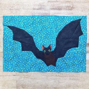 Söt flygande fladdermus FPP-mönster -- Papperslappningsquiltblock