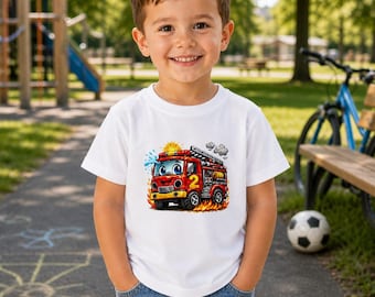 Geburtstags T-Shirt Feuerwehr mit Geburtstagszahl für Jungen