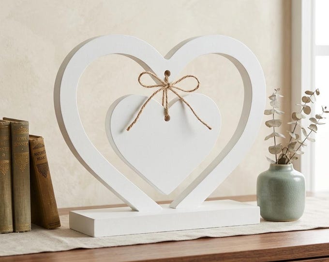 Personalisiertes Herz - Deko aus Gips- Handmade