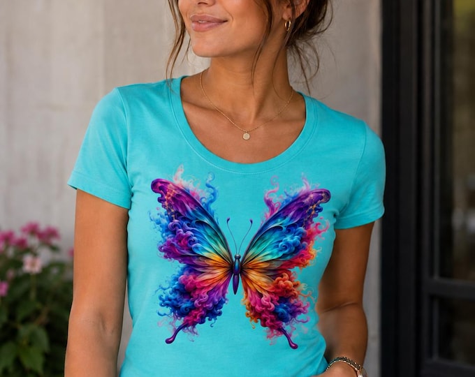 Damen T-Shirt mit Schmetterling