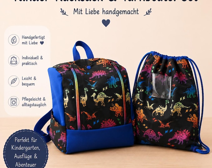 Motiv Kita Rucksack mit oder ohne Sportbeutel, Namenkette