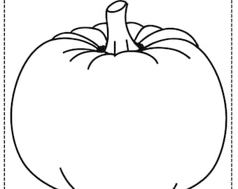 Pumpkin Outline Coloring Page: Fall Halloween Craft Activity (PDF Download)