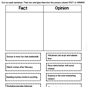 Fact or Opinion Worksheet/reading & Critical Thinking Activity/ ELA ...