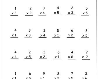 Fiche d'exercices sur les multiplications / Faits mathématiques à imprimer pour les enfants