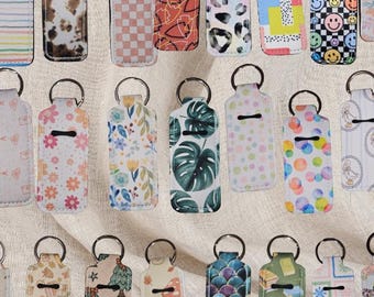 Chapstick Holder Keychain, Neoprene Lip Balm Holder, Lipstick Keychain, Teacher Nurse Gift, Chapstick Cozy, Cute Keyring Accessory