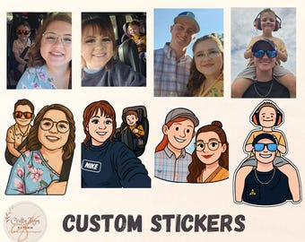 Custom Cartoon Portrait Sticker Pack – Personalized Gift