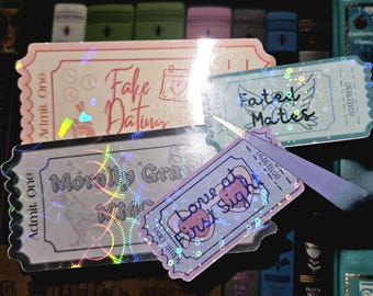 Romance Trope Ticket Stickers | Bookish Sticker | Enemies to Lovers, Fake Dating, Slow Burn| Romance Reader | Booktok Aesthetic Decals