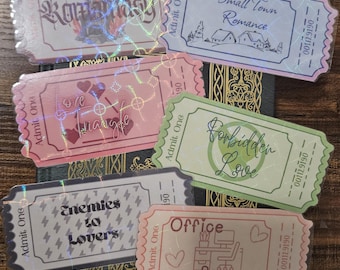 Romance Trope Bookmark | Holographic Laminated Double Sided Handmade Bookmark | Reader Gift