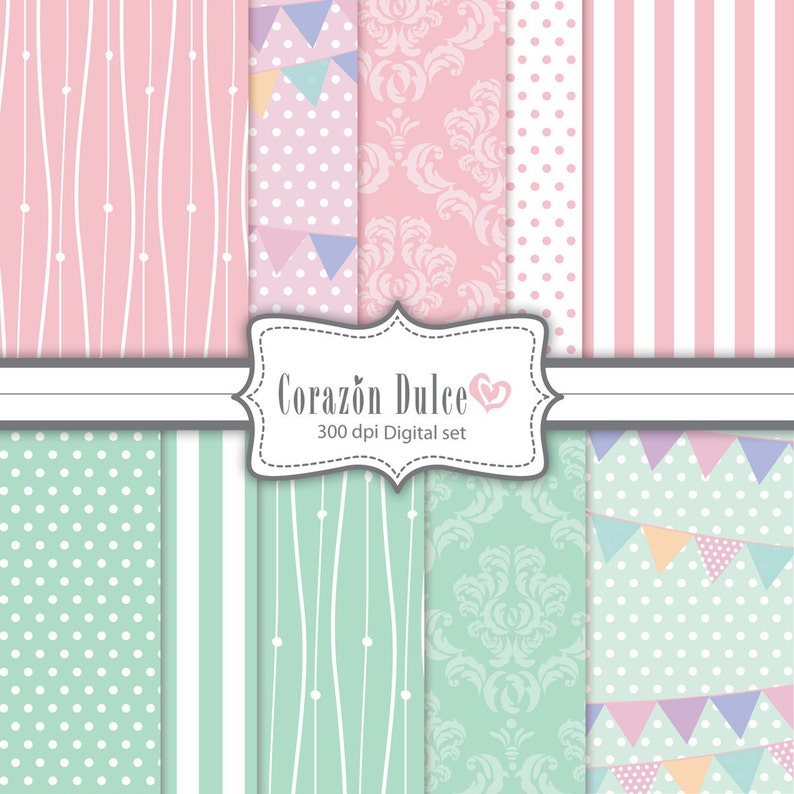 Digital Scrapbook Paper Clip Art for Personal and Commercial Etsy