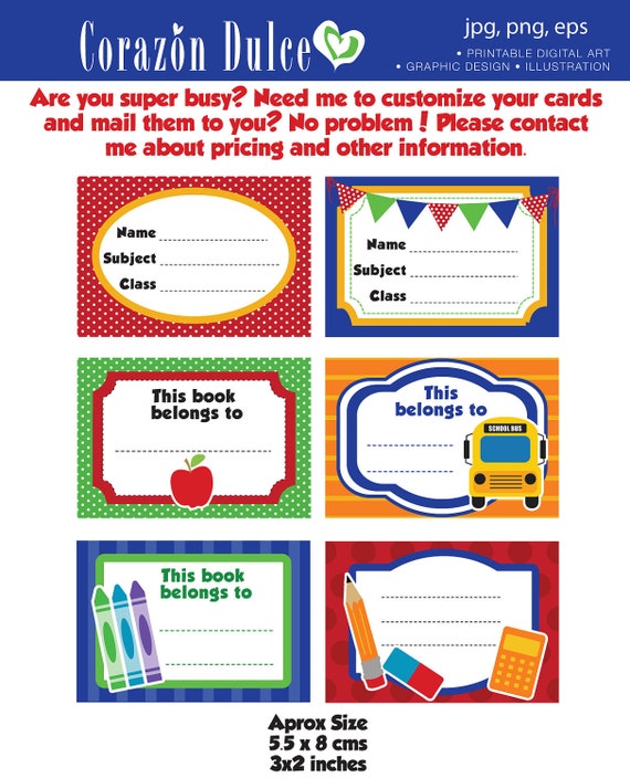 Back to school labels printable free
