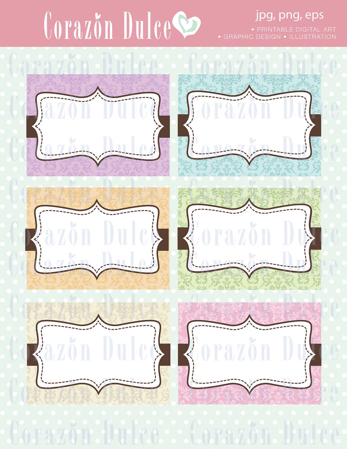 Printable Cards/labels 2 Tagsbusiness Cardsplace Cards Etsy