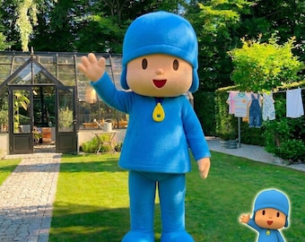 Costume da mascotte di Pocoyo per feste, eventi e spettacoli – Abito blu con personaggio dei cartoni animati